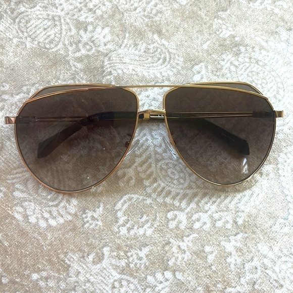 NWOT Zadig & Voltaire Full Rim Gold Tone Metal Aviator Sunglasses Gradient Lens main image 6